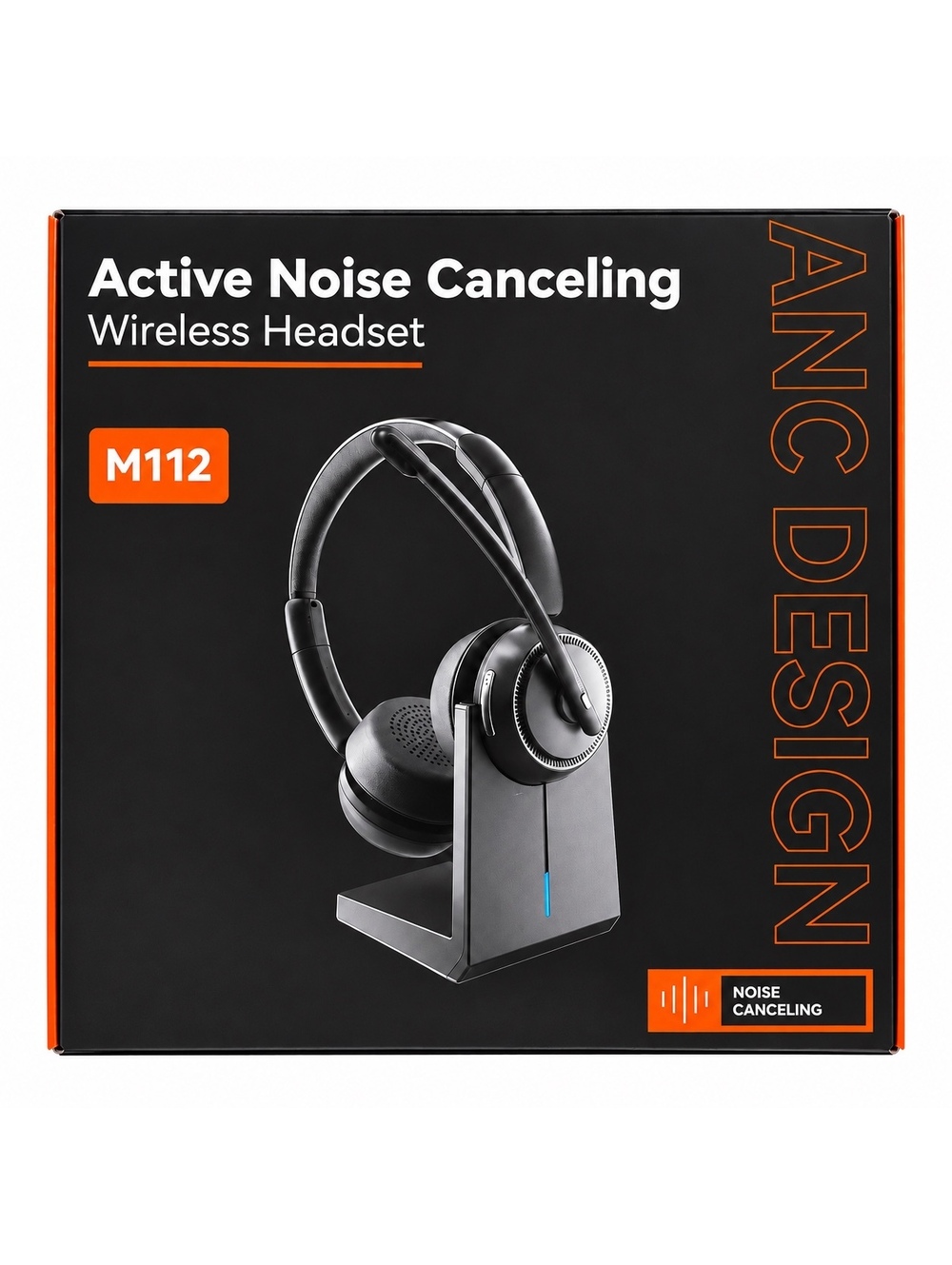 M112 ANC Wireless Headset Bluetooth 5.4 w USB Dongle Active Noise Cancelling NIB